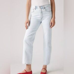 Levi’s Jeans Women 26 Blue Light Wash ButtonFly Ribcage Straight Ankle Modern